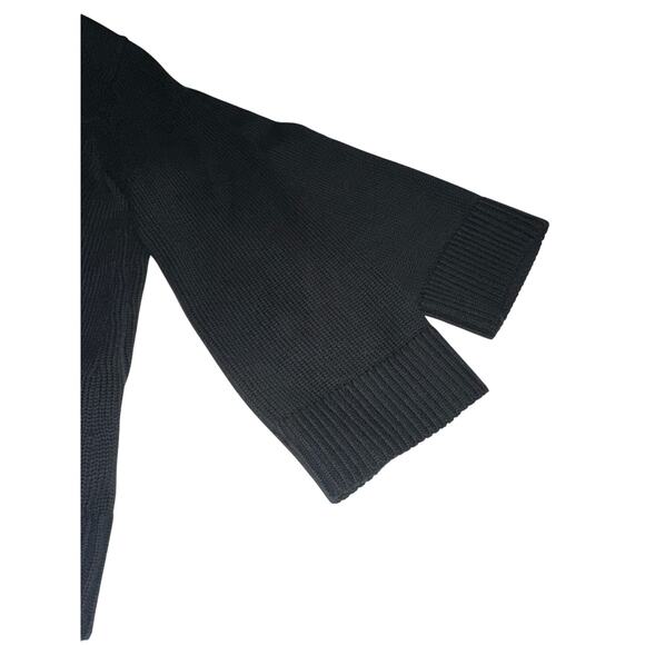 Lauren Ralph Lauren Cardigan Sweater Toggle Closure Hood Black M Timeless Preppy - Picture 8 of 13